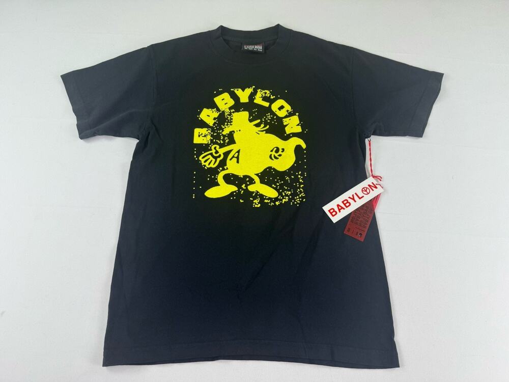 NWT Babylon Mens S Black Cartoon Graphic T-Shirt 100% Cotton